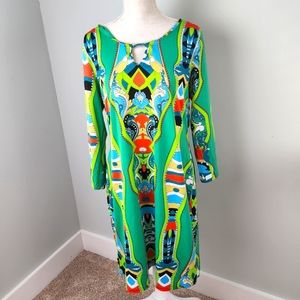 MSK WOMEN'S DRESS. PLUS SIZE 14 PULL OVER WITH STRETCH KEYHOLE NECK